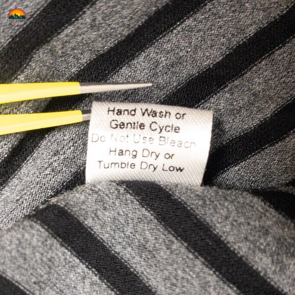 Flutter & Squeak Wrap Dress Gray Striped Long Sleeve Women's Size Large - Picture 8 of 9